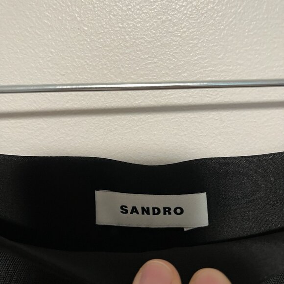 Sandro Black Wool Blend High-waisted Shorts with Buttons Size 38 (6) - Picture 7 of 13